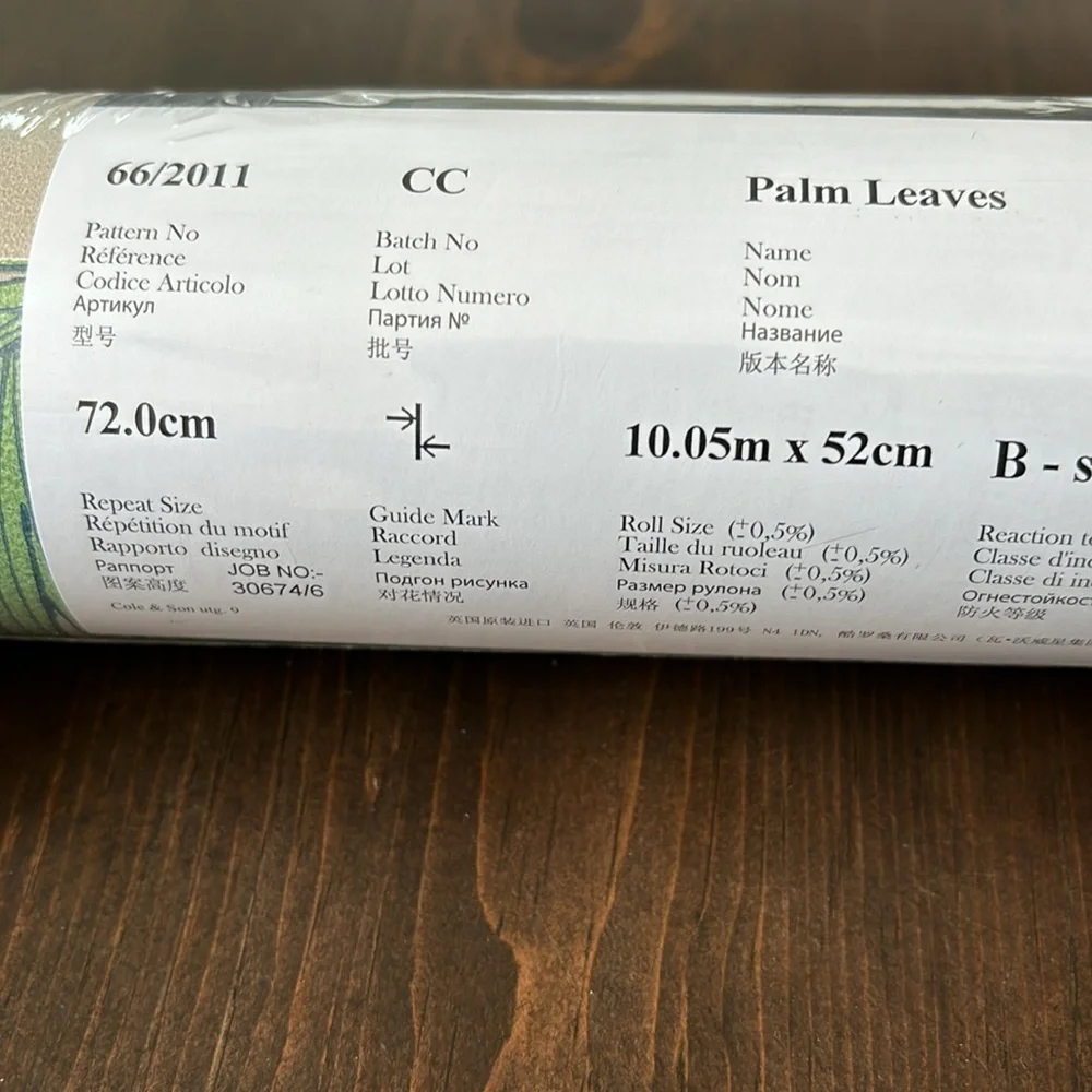 COLE & SON Palm Leaves Wallpaper Taupe/Green New